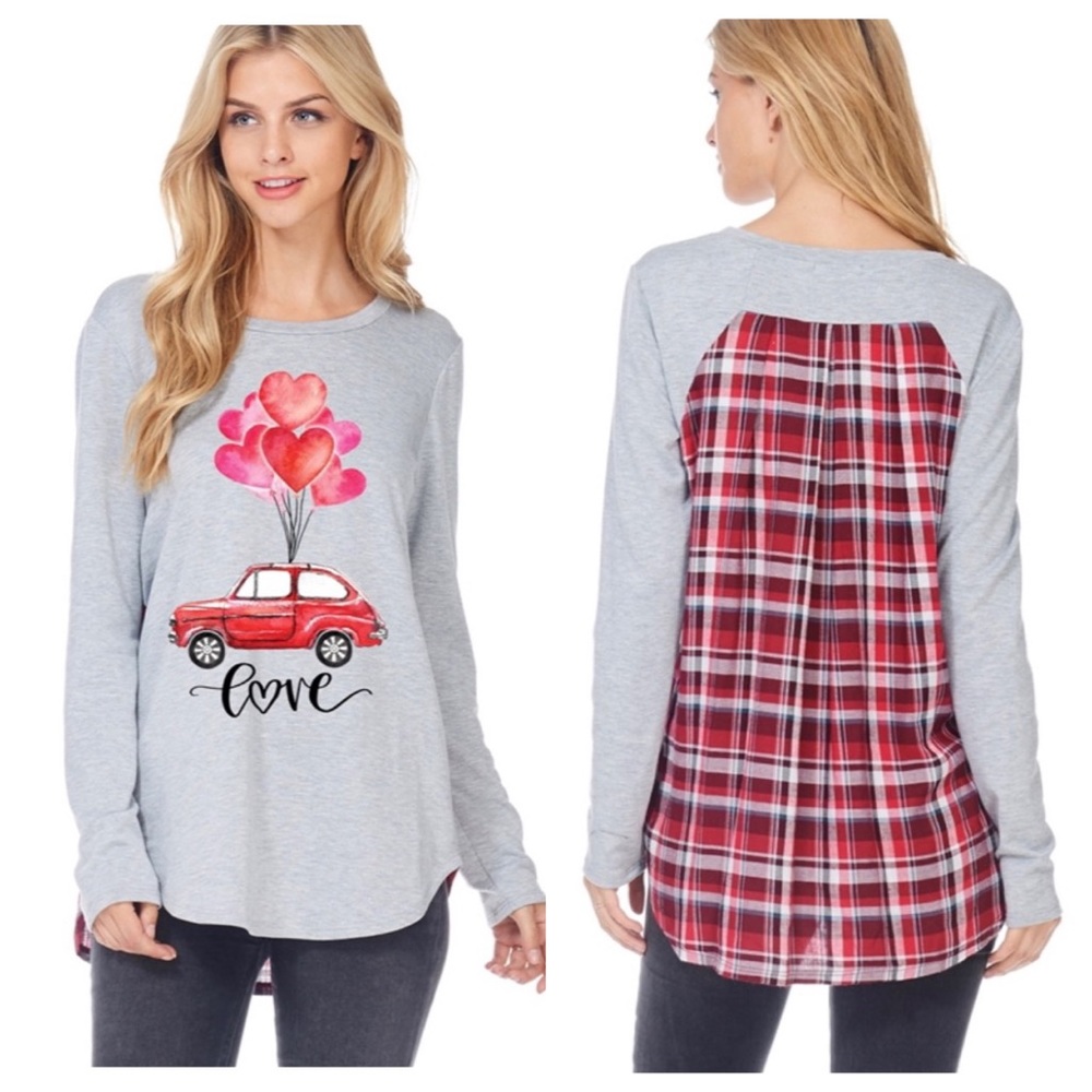 GS - Love Bug Graphic Long Sleeve with Flannel Back